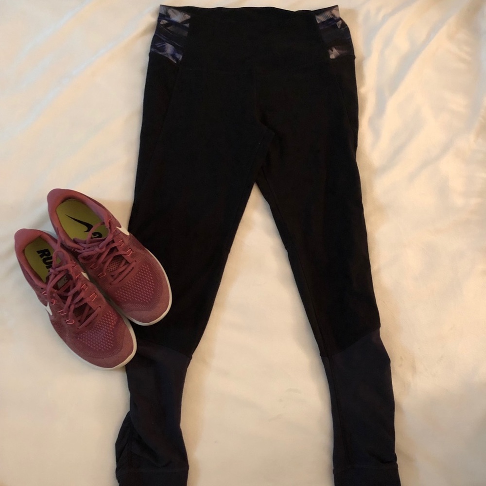 Black Leggings with Navy Camo Accent